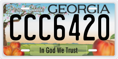 GA license plate CCC6420