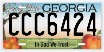 GA license plate CCC6424