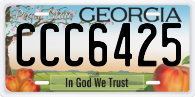 GA license plate CCC6425