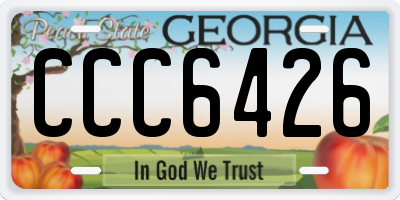 GA license plate CCC6426