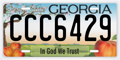 GA license plate CCC6429
