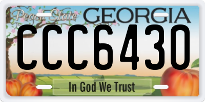 GA license plate CCC6430