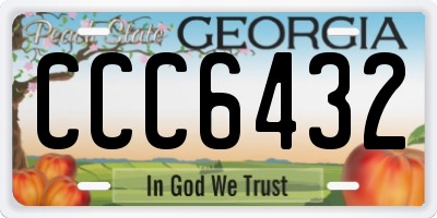 GA license plate CCC6432