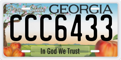 GA license plate CCC6433