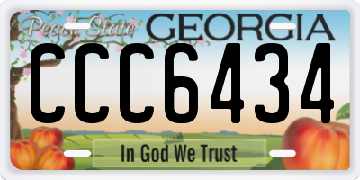GA license plate CCC6434