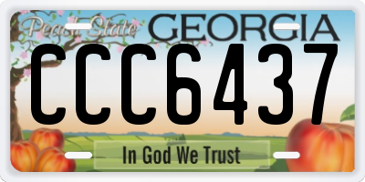 GA license plate CCC6437