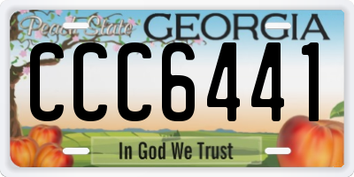 GA license plate CCC6441