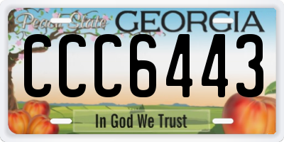 GA license plate CCC6443