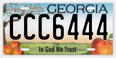 GA license plate CCC6444