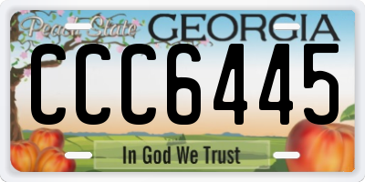 GA license plate CCC6445