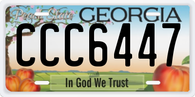 GA license plate CCC6447
