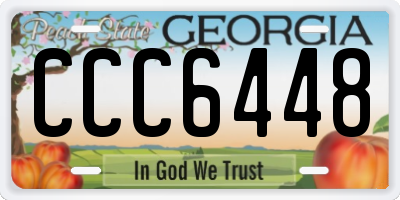 GA license plate CCC6448
