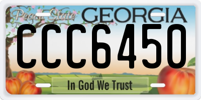 GA license plate CCC6450