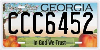 GA license plate CCC6452