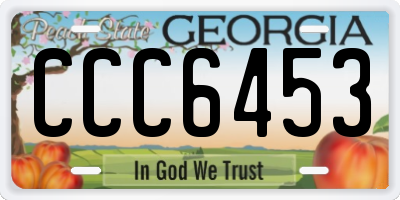 GA license plate CCC6453