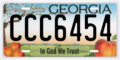 GA license plate CCC6454