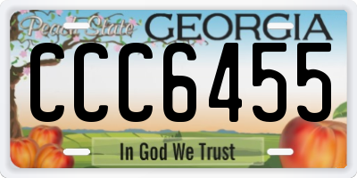 GA license plate CCC6455