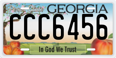 GA license plate CCC6456