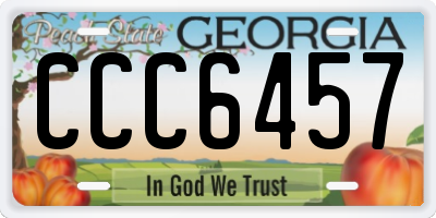 GA license plate CCC6457