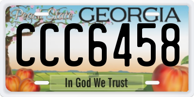 GA license plate CCC6458