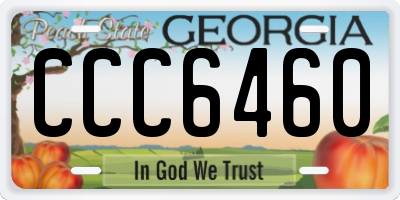 GA license plate CCC6460