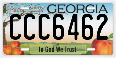 GA license plate CCC6462