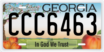 GA license plate CCC6463