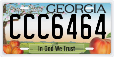 GA license plate CCC6464