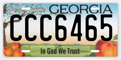 GA license plate CCC6465