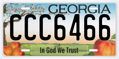 GA license plate CCC6466
