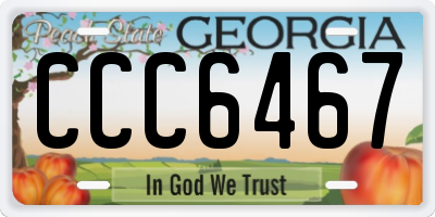 GA license plate CCC6467