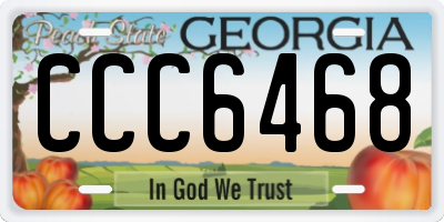 GA license plate CCC6468
