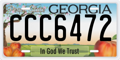 GA license plate CCC6472