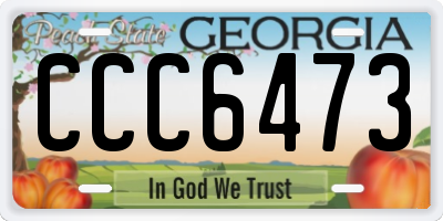 GA license plate CCC6473