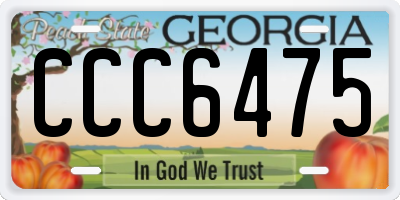 GA license plate CCC6475