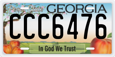 GA license plate CCC6476