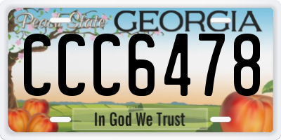 GA license plate CCC6478