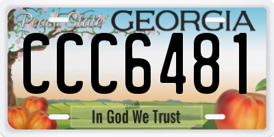GA license plate CCC6481