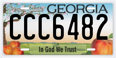 GA license plate CCC6482