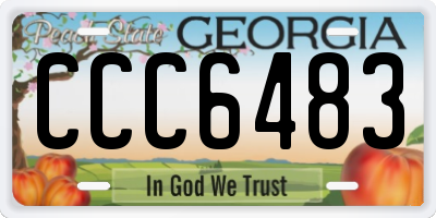 GA license plate CCC6483