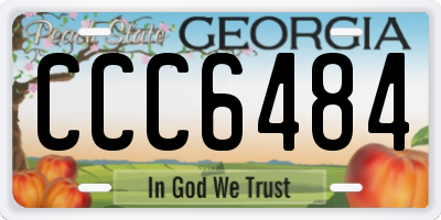 GA license plate CCC6484