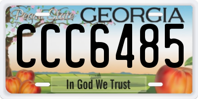 GA license plate CCC6485