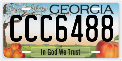 GA license plate CCC6488