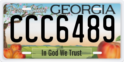 GA license plate CCC6489