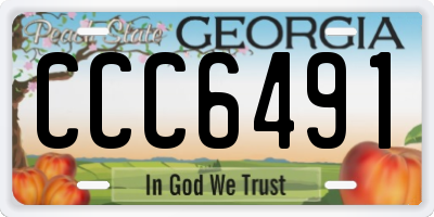 GA license plate CCC6491