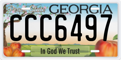 GA license plate CCC6497