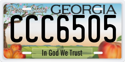 GA license plate CCC6505