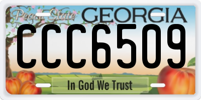 GA license plate CCC6509