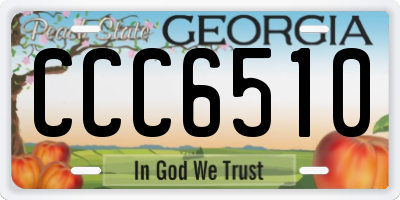 GA license plate CCC6510