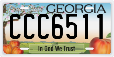 GA license plate CCC6511